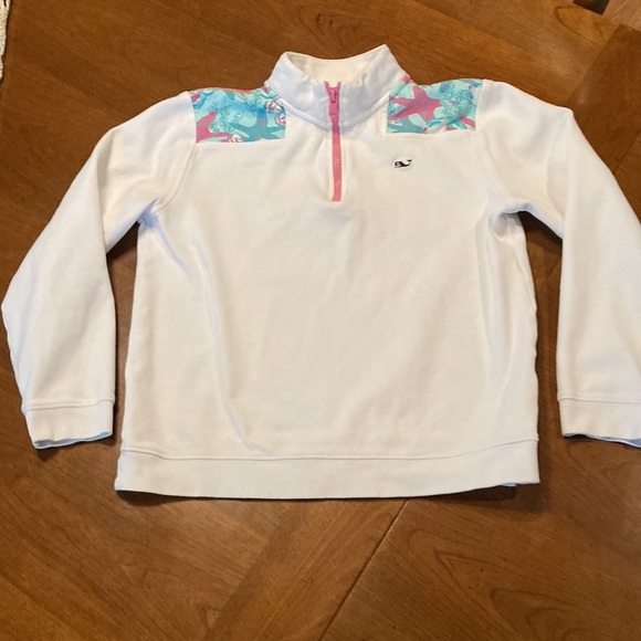 VINEYARD VINES Girls 1/4 zip Terry Cotton Sweatshirt - size 14 Large - Picture 5 of 17